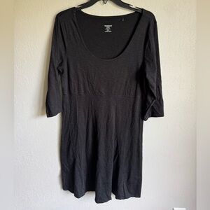 Toad & Co Black Organic Cotton Blend Athletic A-Line Dress Womens L Minimalist